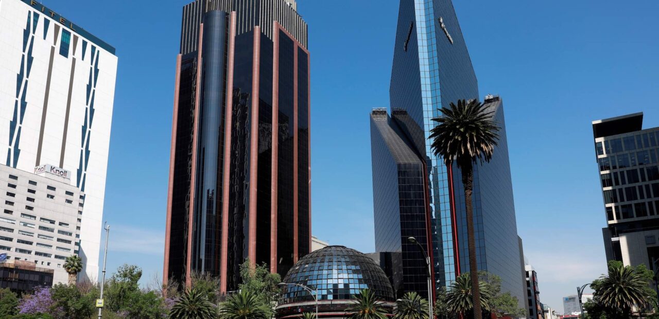 The building of Mexico's Stock Exchange is pictured in Mexico City