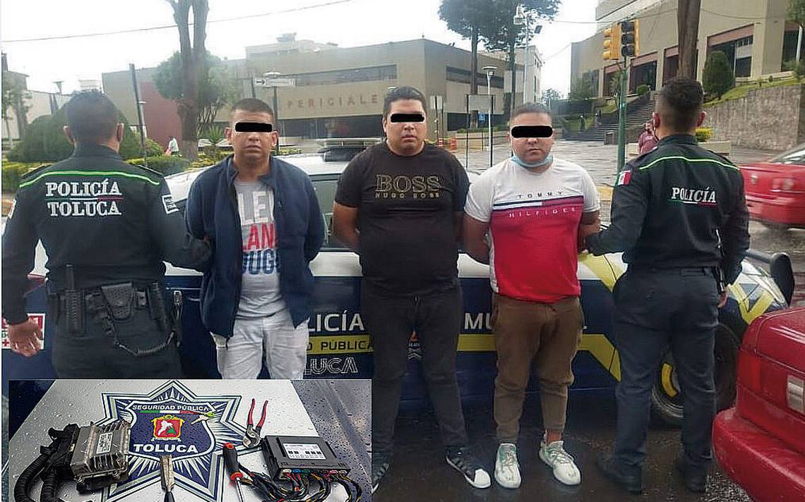 Capturan en Toluca, a 3 sujetos acusados por el delito de robo de autopartes-PORTADA